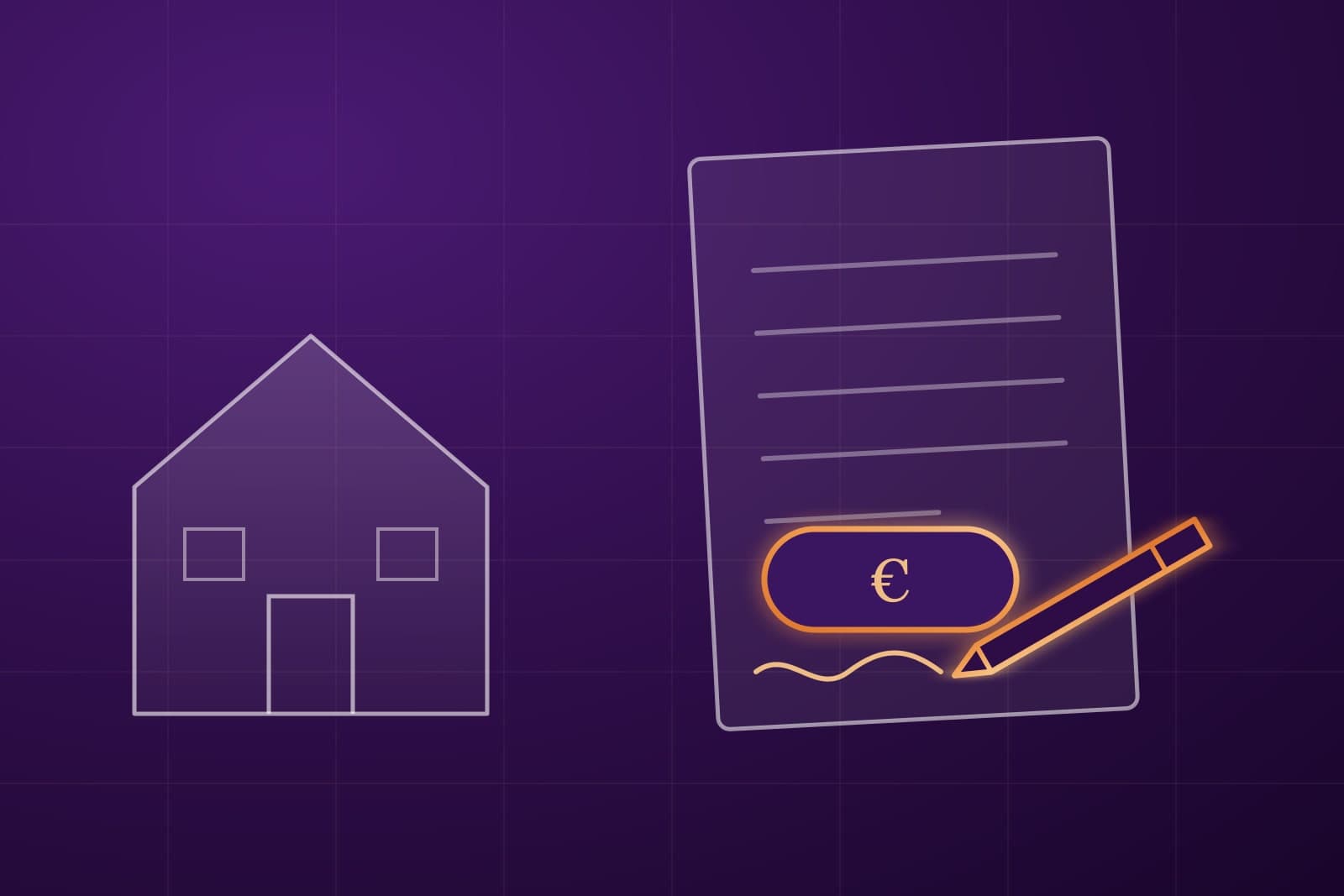 Illustratie: een woning en een ondertekend bod met een pen